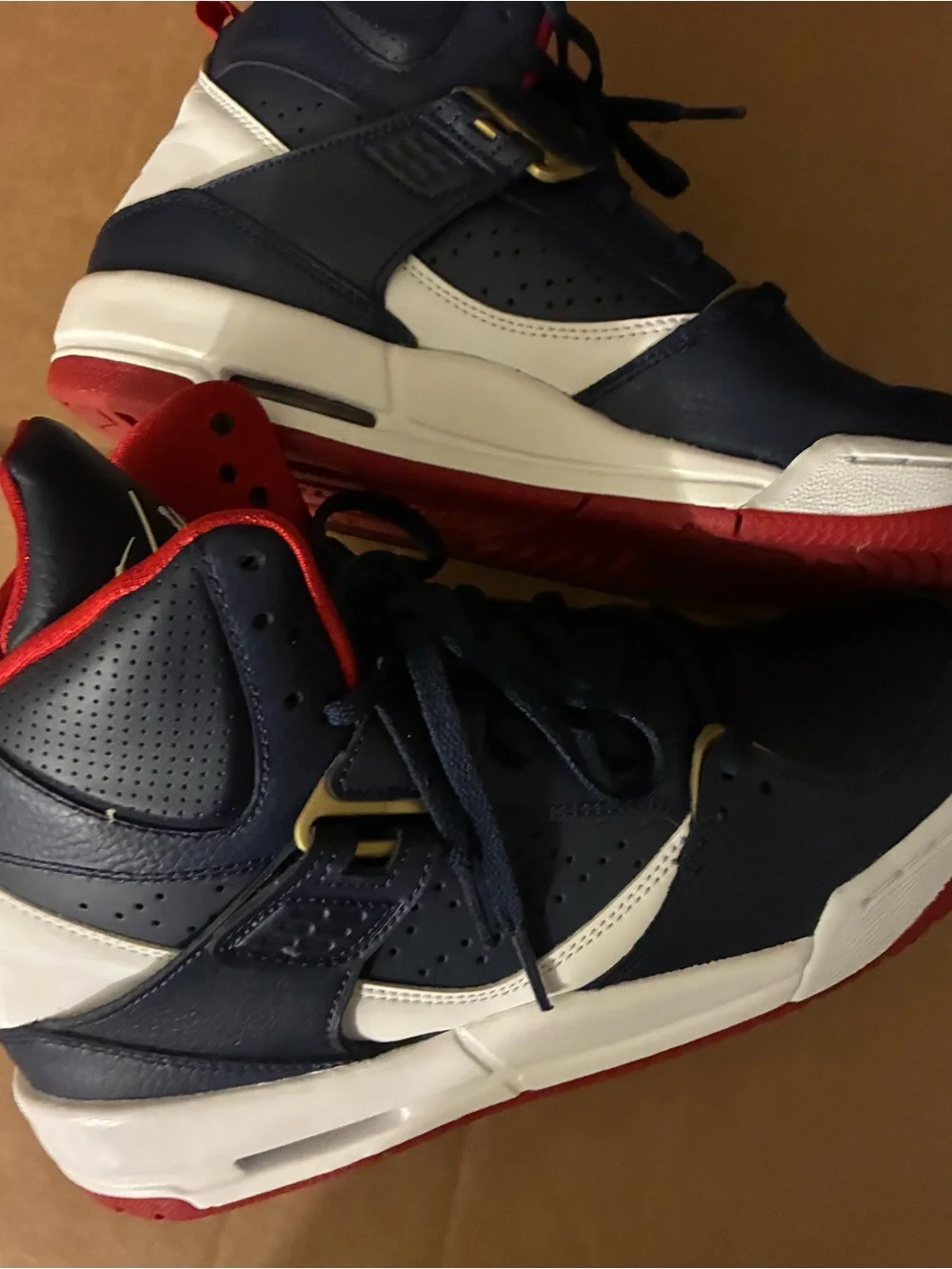 Jordan Men's and Women’s Navy and Red High-Top Sneakers